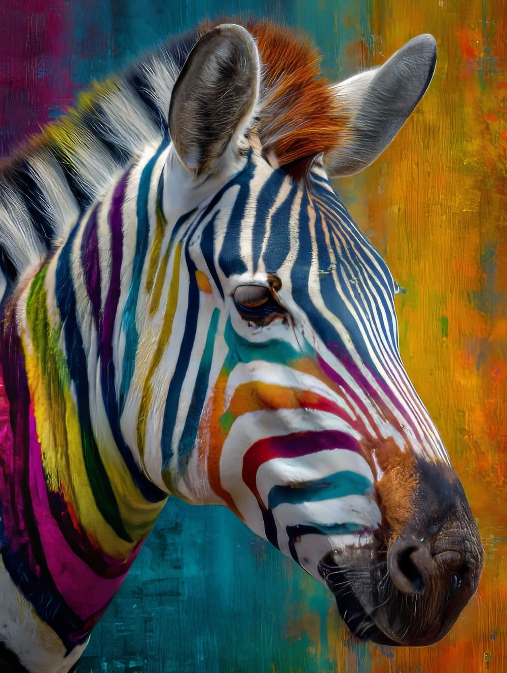 Tableau Zèbre Coloré