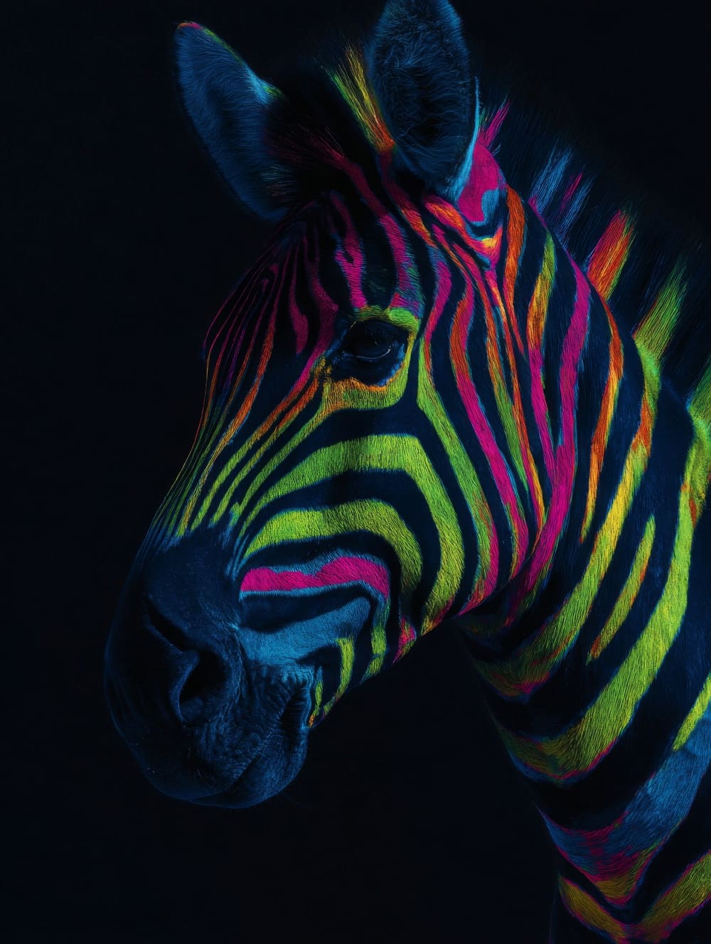 Tableau Zèbre Néon