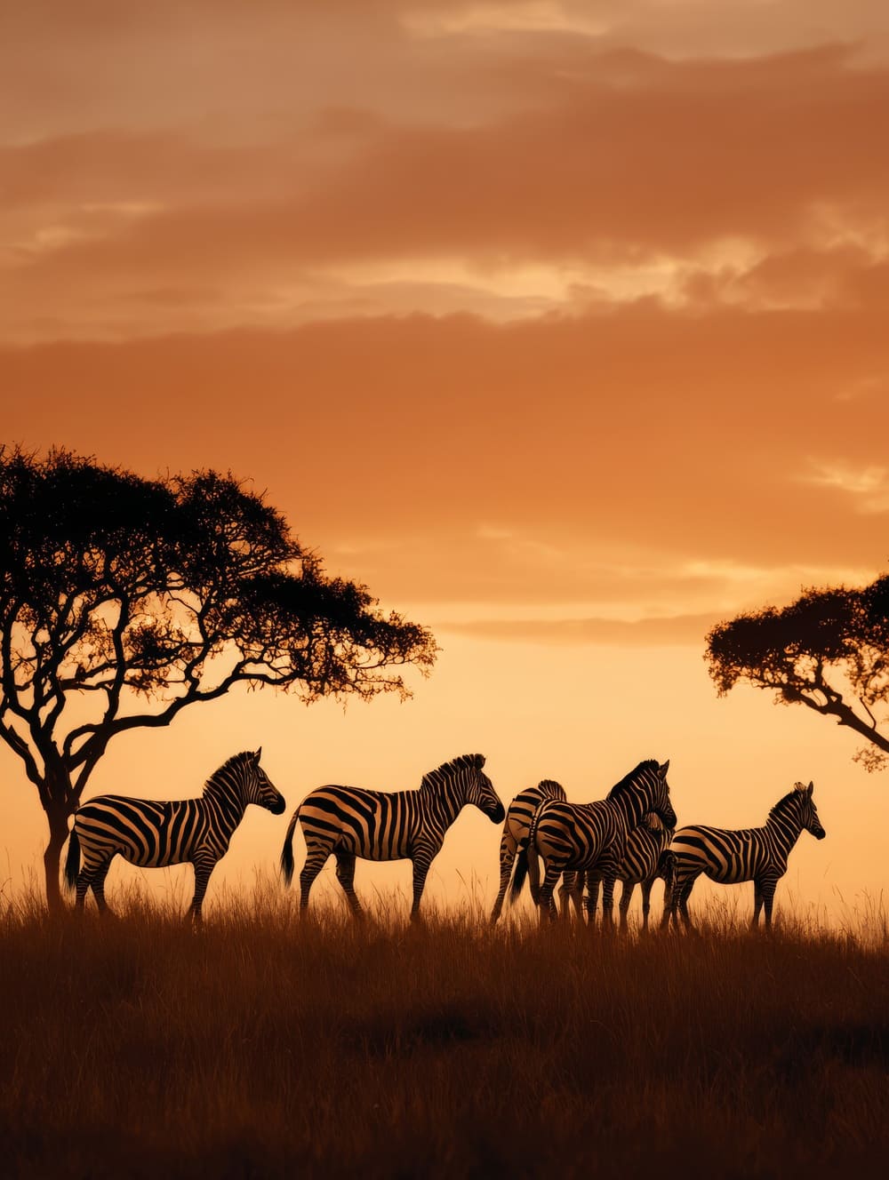 Tableau Zèbres au Crépuscule